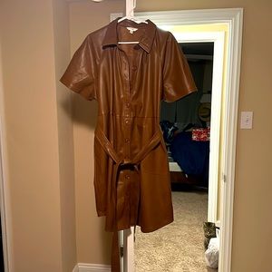 Faux leather dress